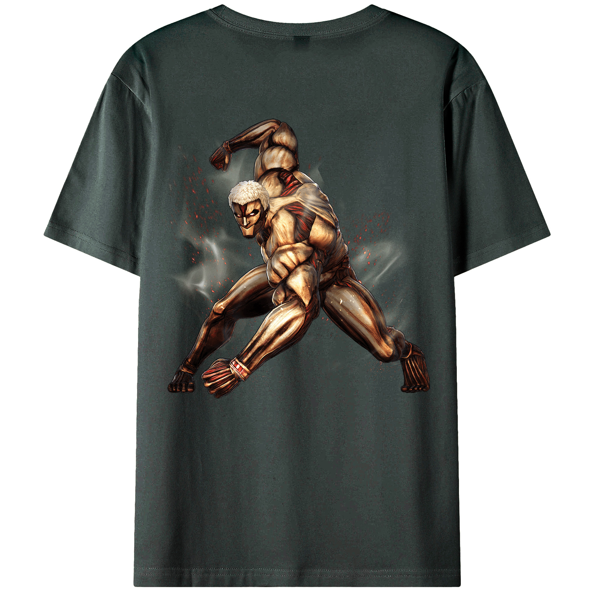 （画像用） 進撃の巨人 Attack on Titan 綿100％ メンズ半袖Tシャツ（バックプリント） 通気性